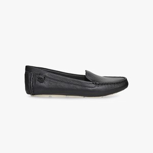 Ugg Flores Leather Women Flats Black (2615MKDBX)